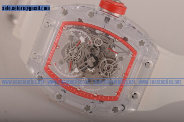 Richard Mille RM 56-01 Tourbillon Sapphire 1:1 Replica Watch Sapphire Crystal Red Inner Bezel